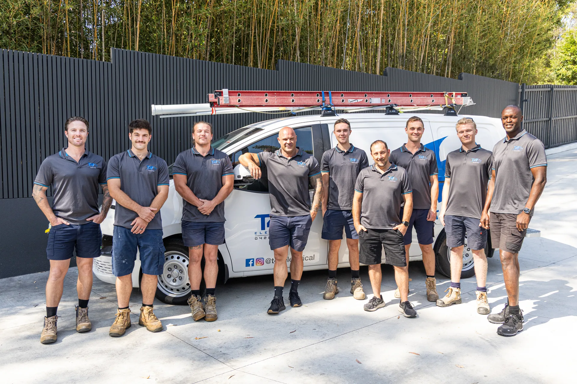 The Family Electrician Currumbin Waters team with a service van